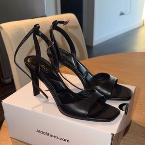 Aldo Elegant Black Heeled Sandals